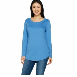 Isaac Mizrahi Live Pima shirttail hem tunic
